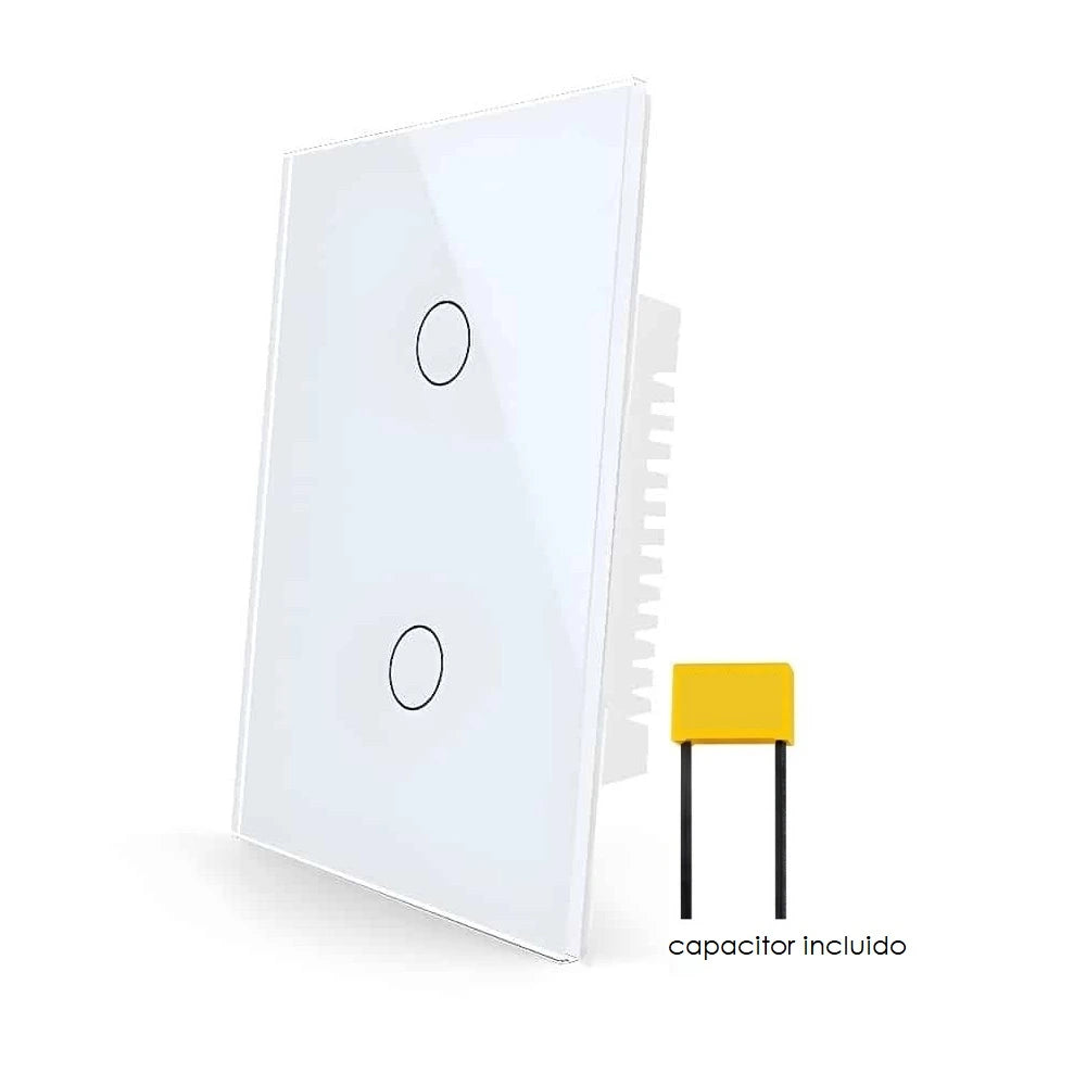 Interruptor Wifi de pared sin Neutro de 2 Canales – Sonoff Compatible
