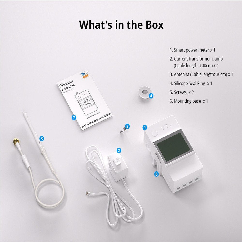 Interruptor WiFi Medidor de Energía Sonoff POW Ring 100A