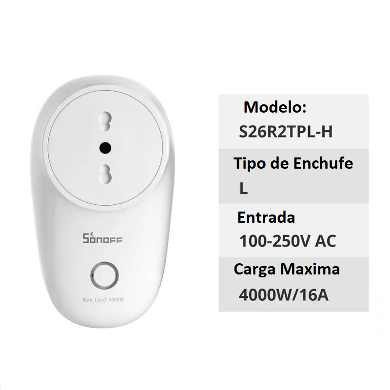 Enchufe WiFi Sonoff S26 R2 4000W/16A