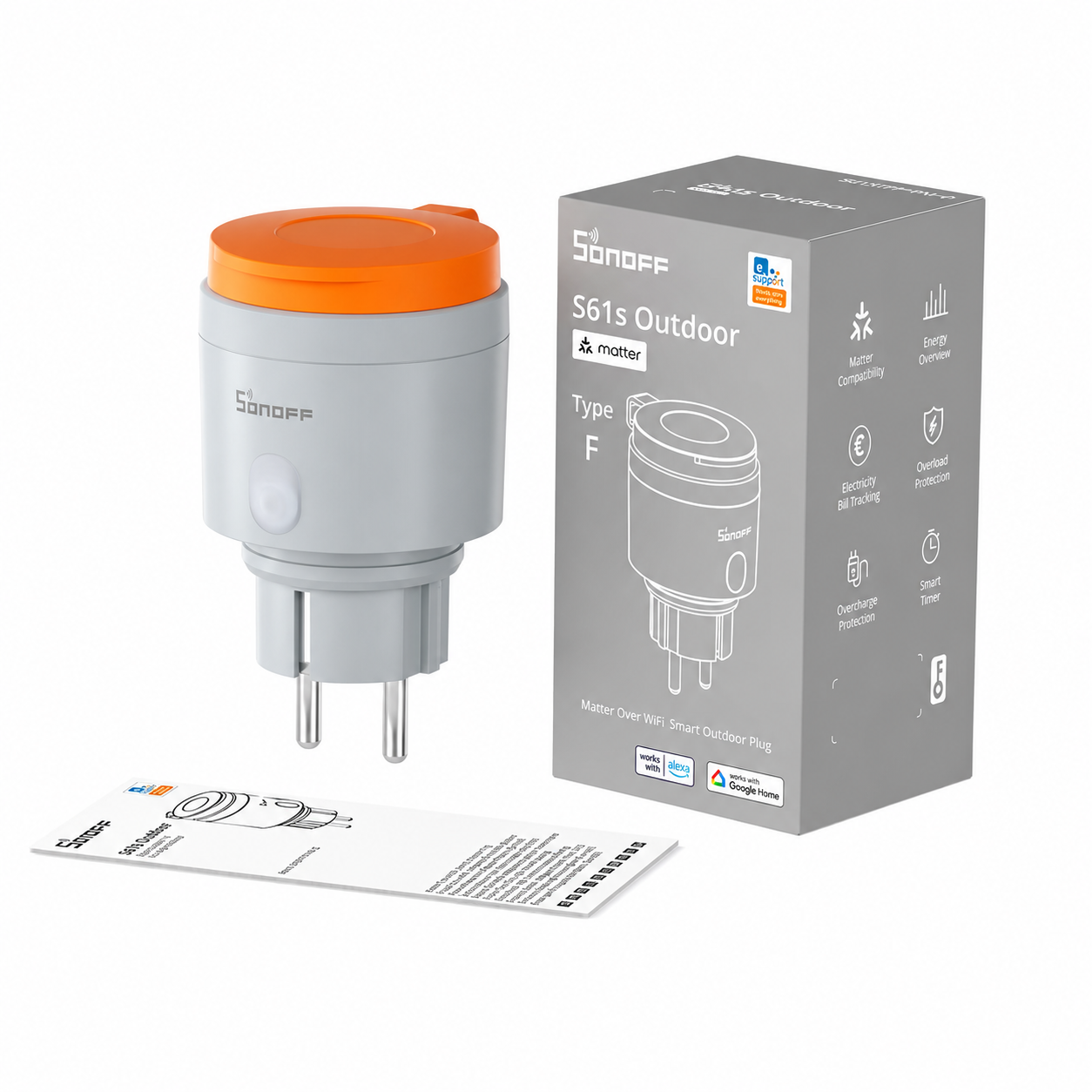 Enchufe WiFi Sonoff S61s 16A para Exteriores con Monitoreo de Energía (Compatible con Matter)
