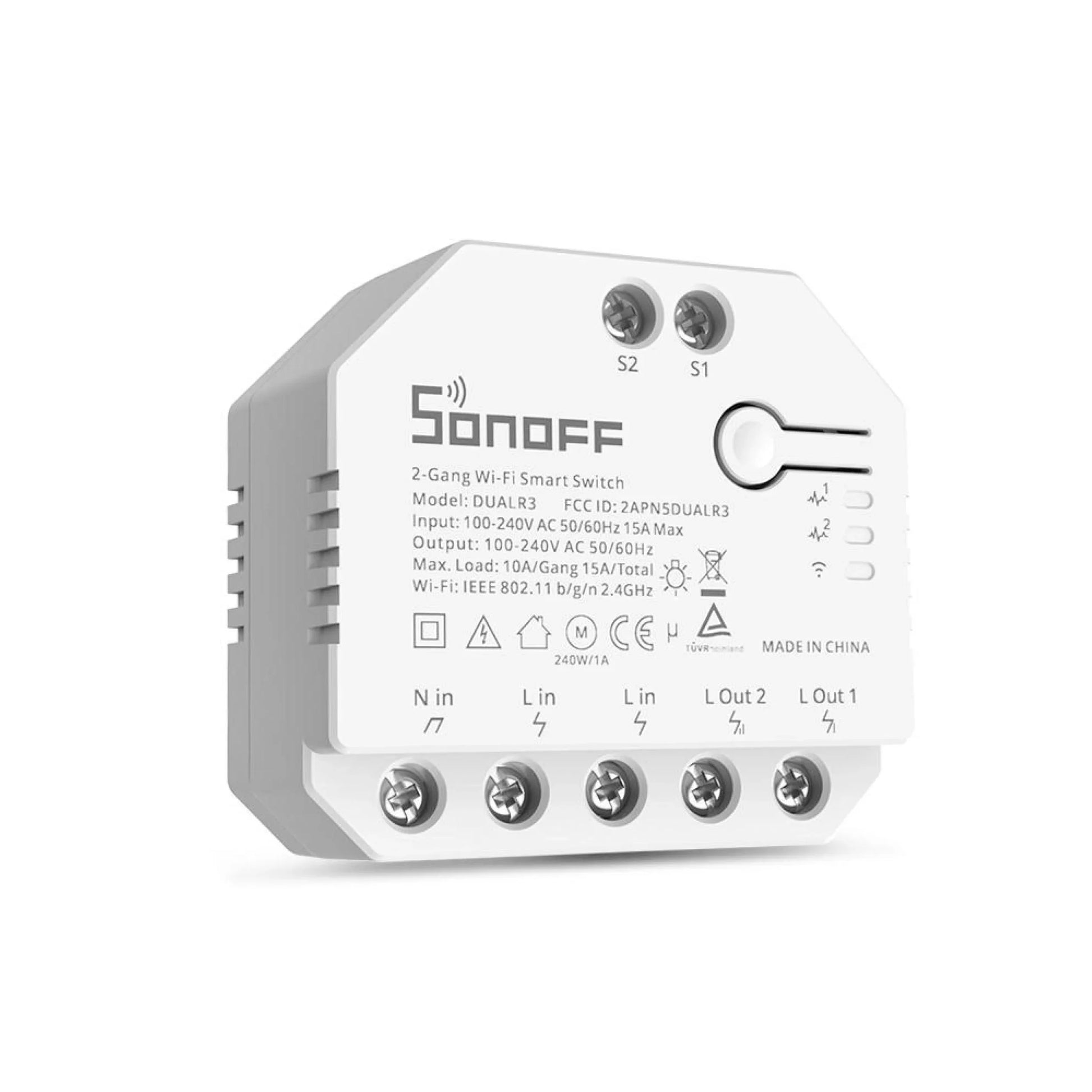 Interruptor WiFi Sonoff DUALR3 Control de Portón y Medición de Energía