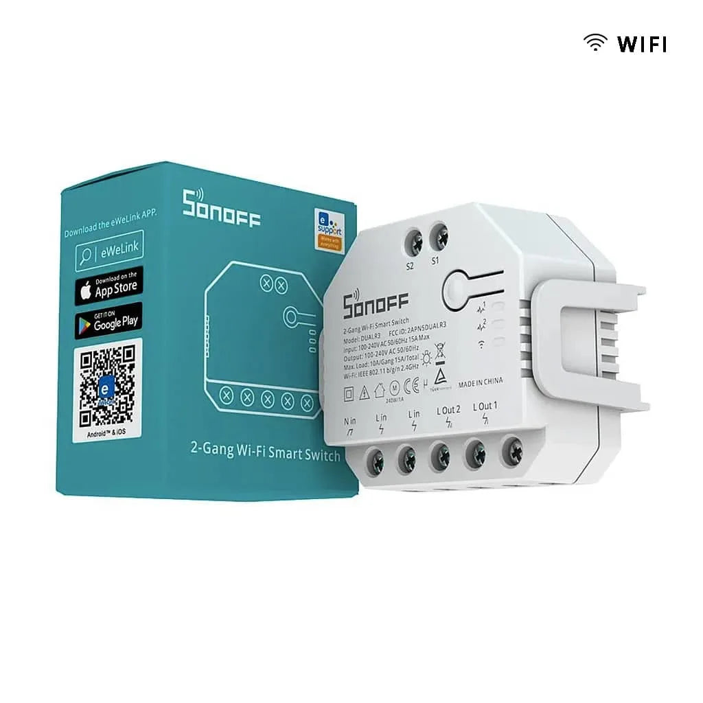 Interruptor WiFi Sonoff DUALR3 Control de Portón y Medición de Energía