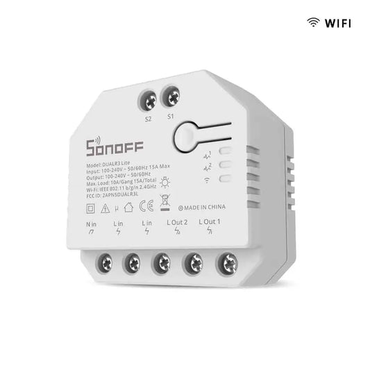 Interruptor WiFi Sonoff DUALR3 Lite de 2 Canales y Control de Motor