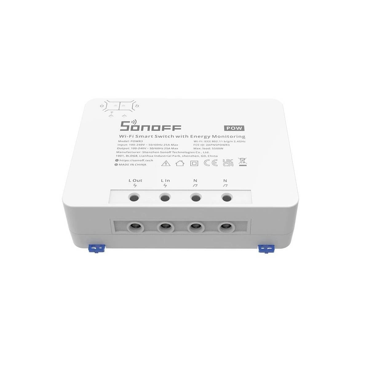 Interruptor WiFi con medición de energía Sonoff POWR3 de 25A