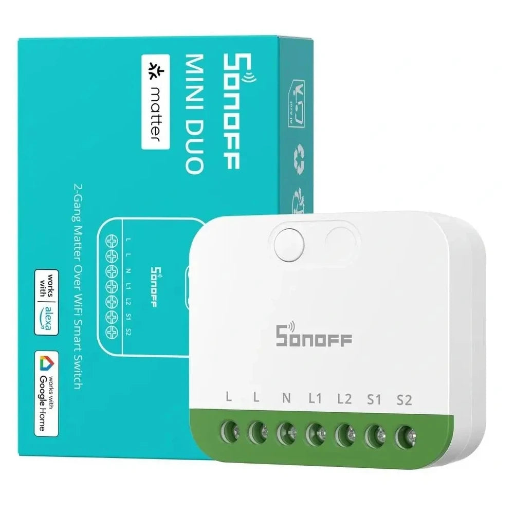 Interruptor WiFi de Dos Canales Sonoff Mini DUO Mini-2GS con Matter