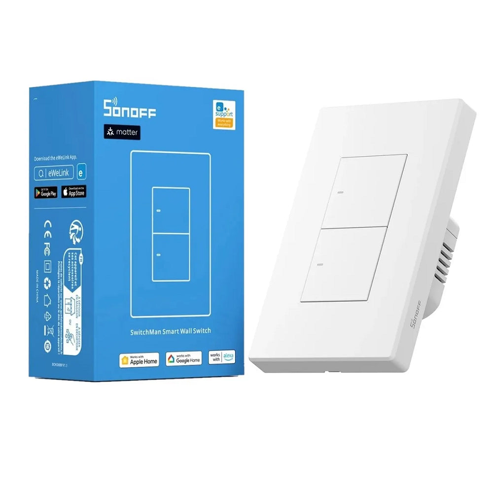Interruptor WiFi de Pared Sonoff SwitchMan M5 Blanco 2 Canales Matter