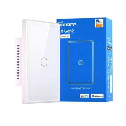 Interruptor WiFi de Pared Sonoff TX Gen2 de 1 Canal con Matter