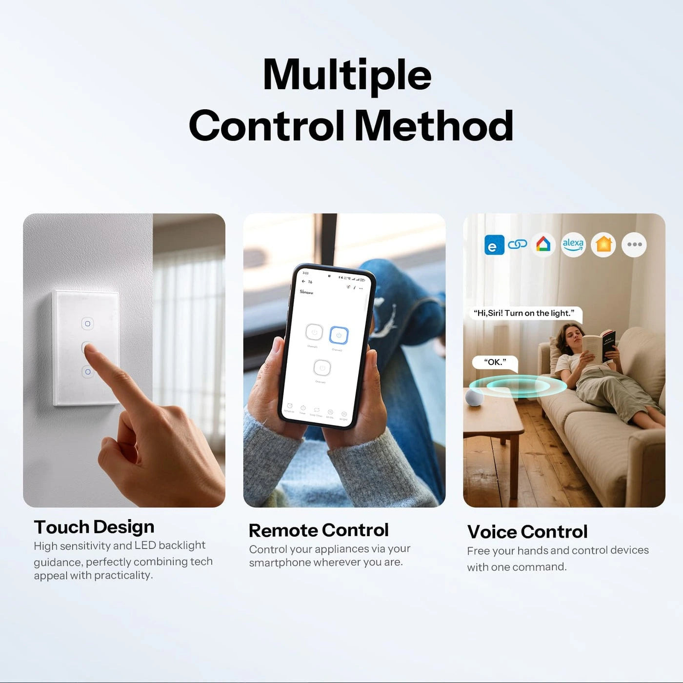 Interruptor WiFi de Pared Sonoff TX Gen2 de 1 Canal con Matter