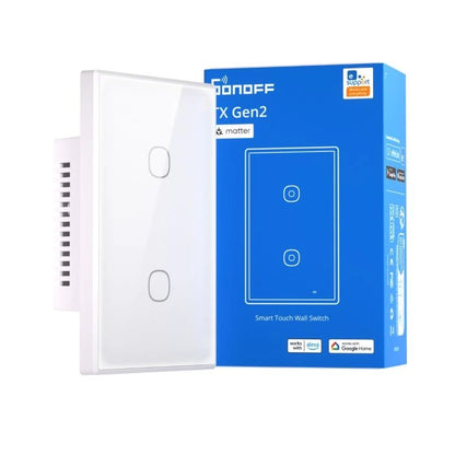 Interruptor WiFi de Pared Sonoff TX Gen2 de 2 Canales con Matter