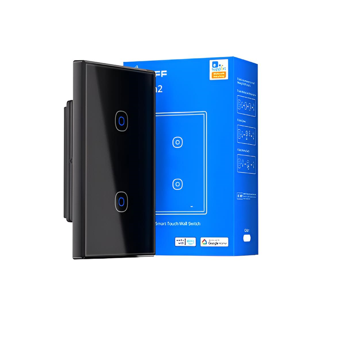 Interruptor WiFi de Pared Sonoff TX Gen2 de 2 Canales con Matter Color Negro