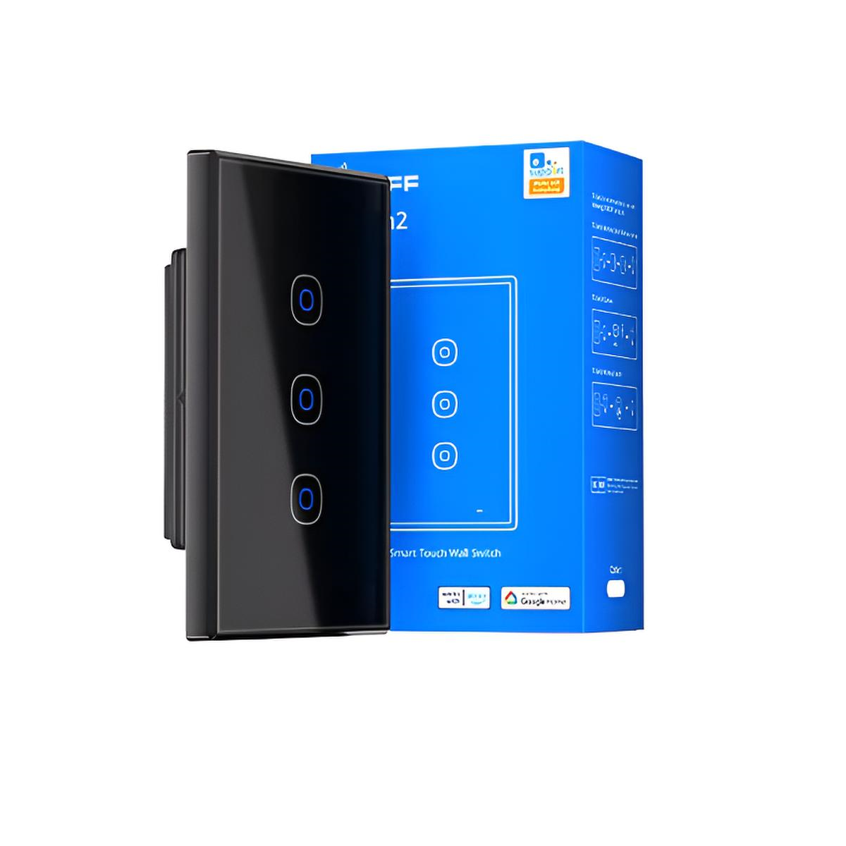 Interruptor WiFi de Pared Sonoff TX Gen2 de 3 Canales con Matter Color Negro