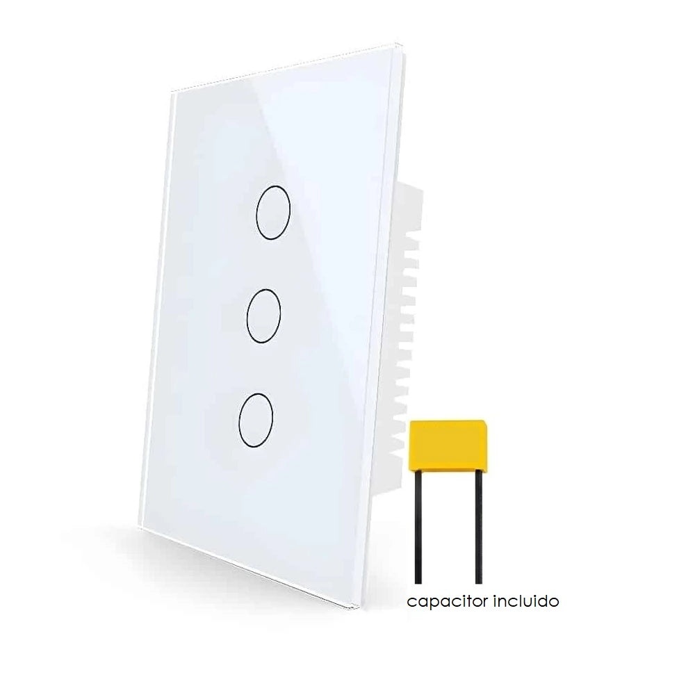 Interruptor Wifi de pared sin Neutro de 3 Canales – Sonoff Compatible