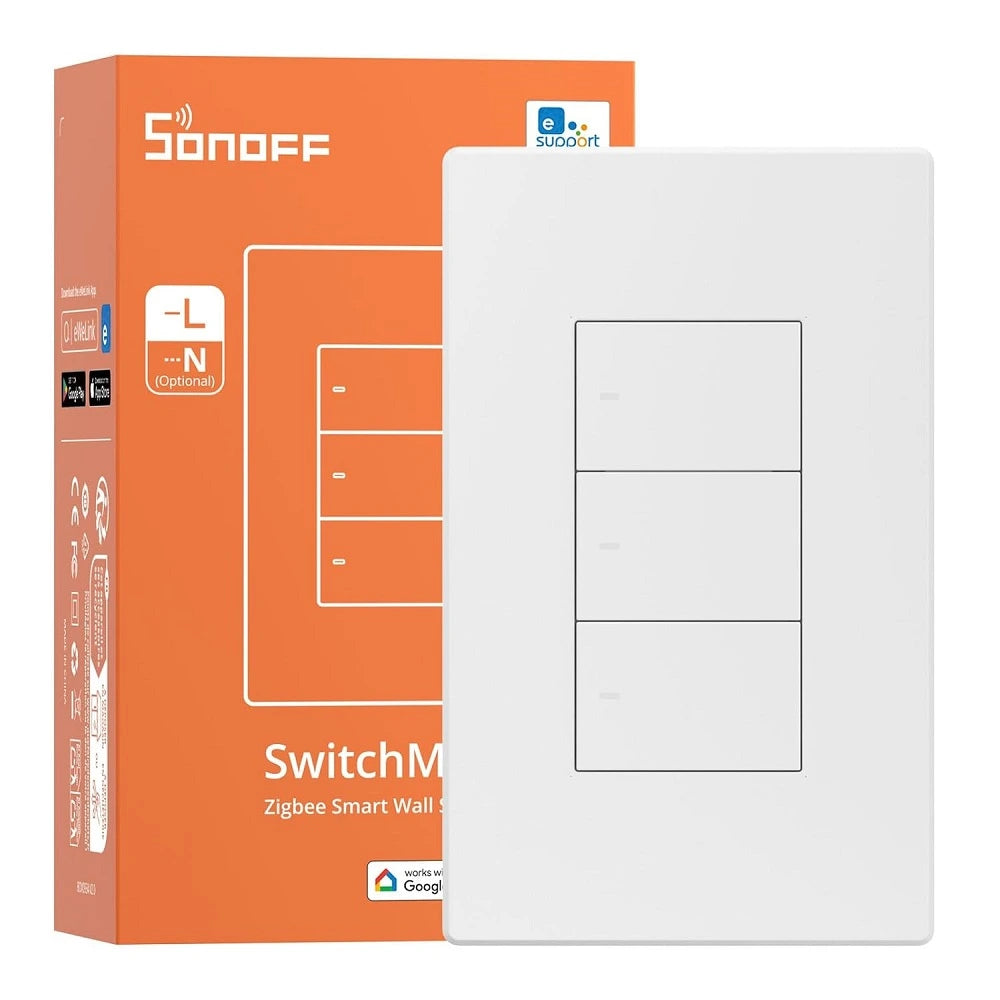 Interruptor Zigbee Sin Neutro Sonoff SwitchMan ZBM5 3 Canales