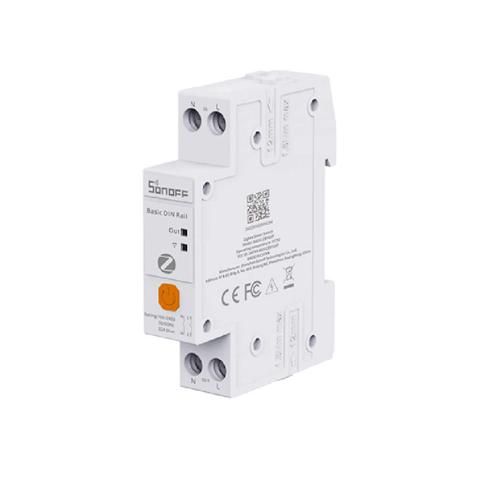 Interruptor Inteligente Zigbee Sonoff BASIC-ZB1GSP 32A Riel DIN Medición de Energía