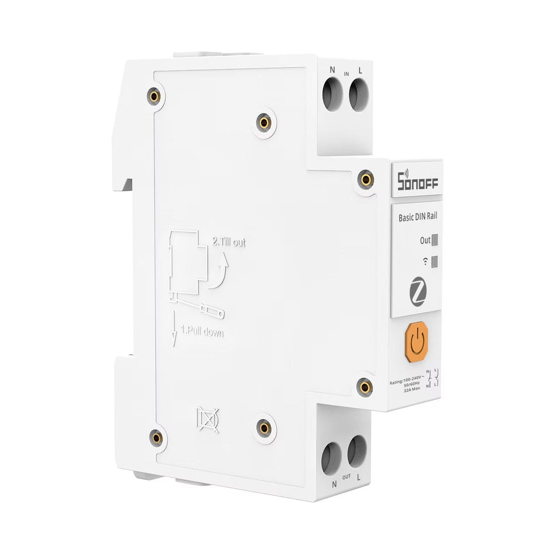 Interruptor Inteligente Zigbee Sonoff BASIC-ZB1GSP 32A Riel DIN Medición de Energía
