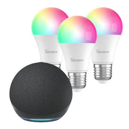 Kit Amazon Echo Dot 5 + Ampolletas LED RGB Sonoff