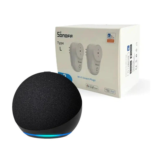 Kit Amazon Echo Dot 5 + Pack 2 Enchufes WiFi Sonoff S26