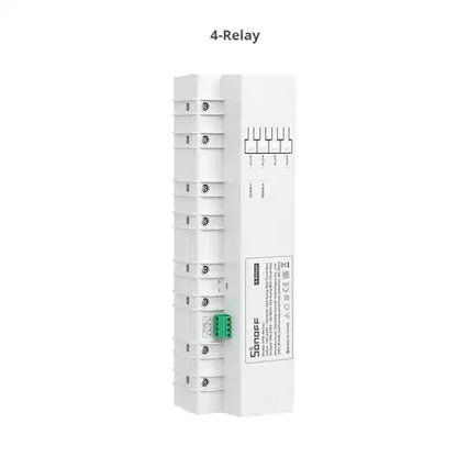 Medidor de Energía Apilable Inteligente 80A total con Protección de Sobre Voltaje Sonoff SPM-4Relay