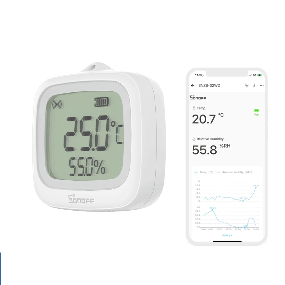 Sensor de Temperatura y Humedad Zigbee IP65 con LCD - Sonoff SNZB-02WD
