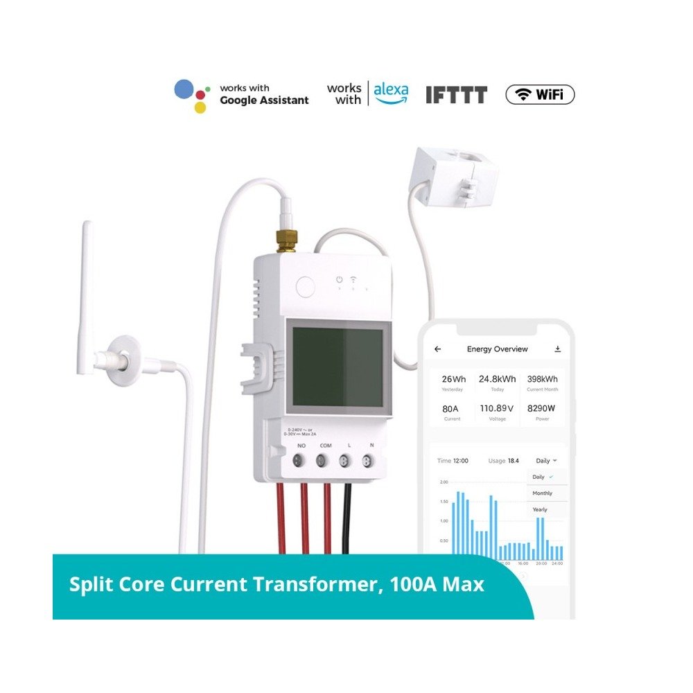 Interruptor WiFi Medidor de Energía Sonoff POW Ring 100A