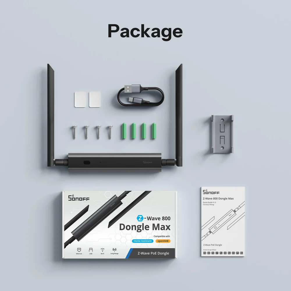 Sonoff Dongle-MZG23 Z-Wave 800 PoE Max – Gateway USB Ethernet WiFi Long Range