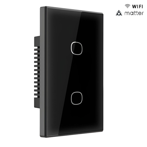 Interruptor WiFi de Pared Sonoff TX Gen2 de 2 Canales con Matter Color Negro