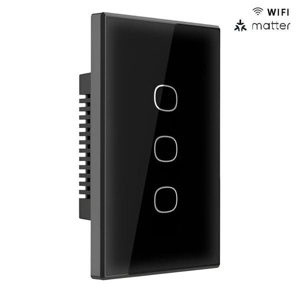 Interruptor WiFi de Pared Sonoff TX Gen2 de 3 Canales con Matter Color Negro